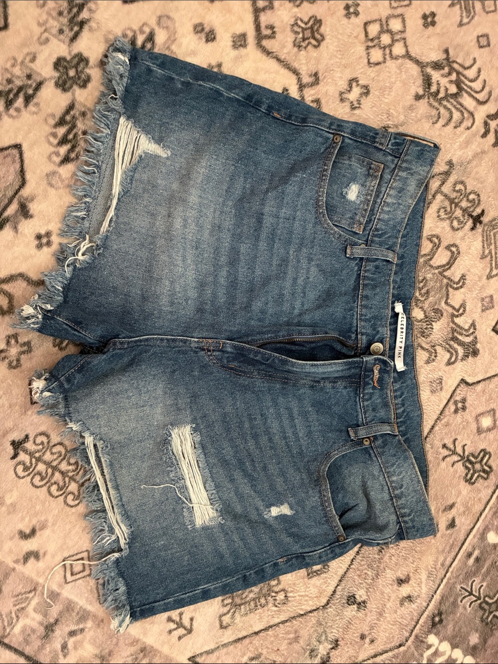 Celebrity Pink Distressed Denim Jean Shorts - Medium Blue